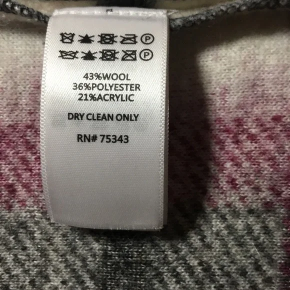 Max Studio Women’s Wool Blend Gray Plaid Open Front Jacket Coat Size L - Picture 6 of 6